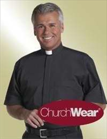 36188 Clerical Shirt Short Sleeve With Tab 19 In Black