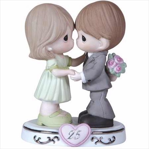 119929 Figurine 25th Anniversary Couple With Heart Through The Years
