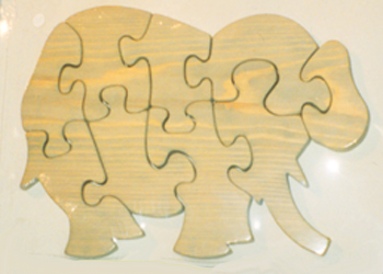 The Puzzle-man Toys W-1207 Wooden Educational Jig Saw Puzzle - Large Elephant