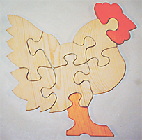 The Puzzle-man Toys W-1208 Wooden Educational Jig Saw Puzzle - Chicken (hen)