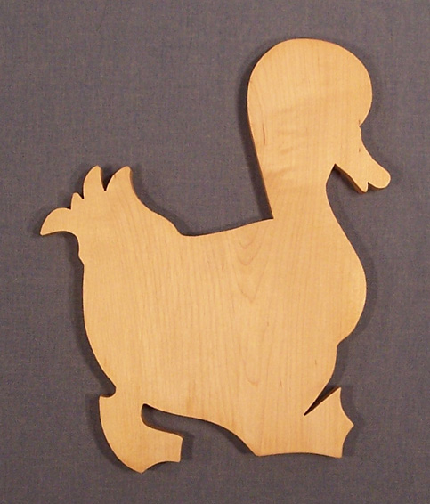 The Puzzle-man Toys W-2700 Wooden Household Items - Cutting Board - Duck - Hard Maple - Surface Grain Const.