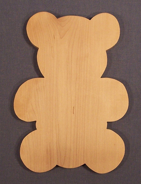 The Puzzle-man Toys W-2703 Wooden Household Items - Cutting Board - Teddy Bear - Hard Maple - Surface Grain Const.