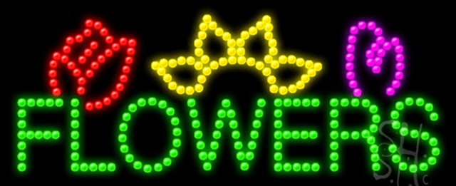 Sign Store L100-0059-outdoor Flowers Logo Animated Outdoor LED Sign 27 x 11 x 3.5 In. Sign Store L100-0059-outdoor Flowers Logo Animated Outdoor LED Sign 27 x 11 x 3.5 In.
