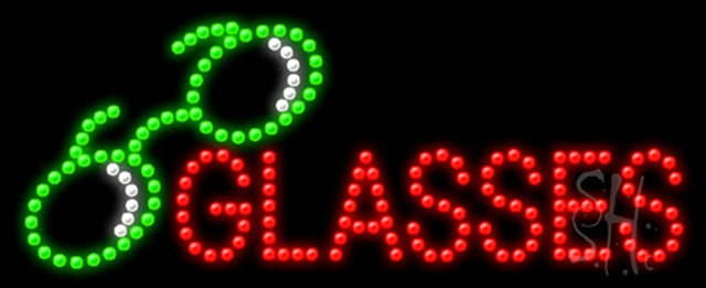 Sign Store L100-0066 Glasses Logo Animated LED Sign 27 x 11 x 1 In. Sign Store L100-0066 Glasses Logo Animated LED Sign 27 x 11 x 1 In.