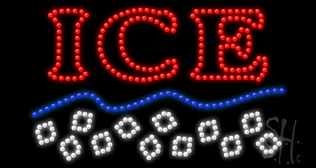 Sign Store L100-0664 Ice Animated LED Sign 32 x 17 x 1 In. Sign Store L100-0664 Ice Animated LED Sign 32 x 17 x 1 In.