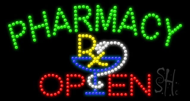 Sign Store L100-0674 Pharmacy Open Animated LED Sign 32 x 17 x 1 In. Sign Store L100-0674 Pharmacy Open Animated LED Sign 32 x 17 x 1 In.