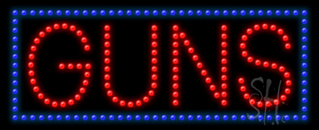 Sign Store L100-0068 Guns Animated LED Sign 27 x 11 x 1 In. Sign Store L100-0068 Guns Animated LED Sign 27 x 11 x 1 In.