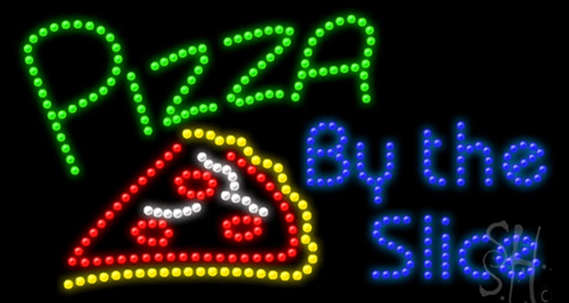 Sign Store L100-0676 Pizza By The Slice Animated LED Sign 32 x 17 x 1 In. Sign Store L100-0676 Pizza By The Slice Animated LED Sign 32 x 17 x 1 In.