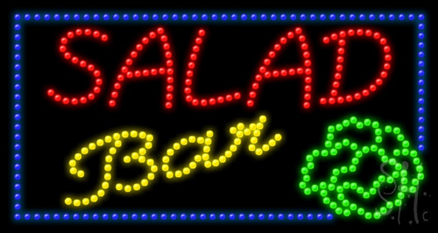Sign Store L100-0680 Salad Bar Animated LED Sign 32 x 17 x 1 In. Sign Store L100-0680 Salad Bar Animated LED Sign 32 x 17 x 1 In.