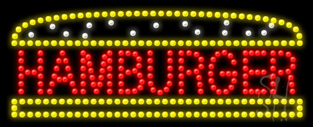 Sign Store L100-0074 Hamburger Logo Animated LED Sign 27 x 11 x 1 In. Sign Store L100-0074 Hamburger Logo Animated LED Sign 27 x 11 x 1 In.