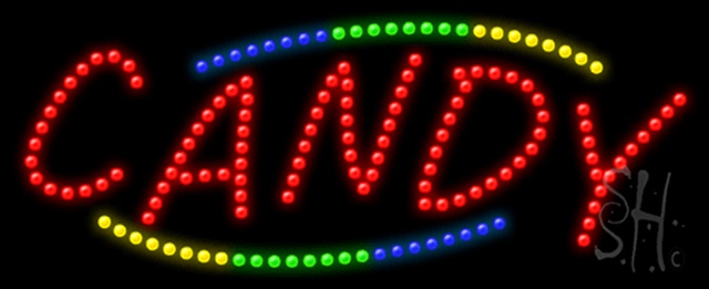 Sign Store L100-0740 Candy Animated LED Sign 27 x 11 x 1 In. Sign Store L100-0740 Candy Animated LED Sign 27 x 11 x 1 In.