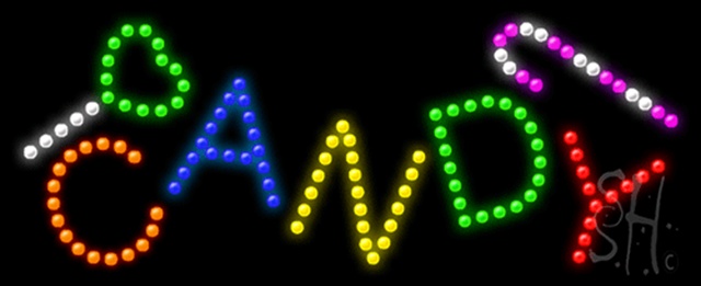 Sign Store L100-0741 Candy Animated LED Sign 27 x 11 x 1 In. Sign Store L100-0741 Candy Animated LED Sign 27 x 11 x 1 In.