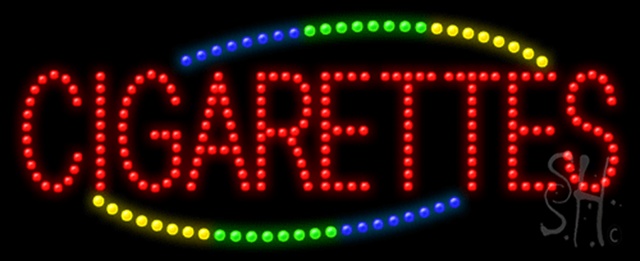 Sign Store L100-0753 Cigarettes Animated LED Sign 27 x 11 x 1 In. Sign Store L100-0753 Cigarettes Animated LED Sign 27 x 11 x 1 In.