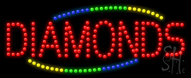 Sign Store L100-0765 Diamonds Animated LED Sign 27 x 11 x 1 In. Sign Store L100-0765 Diamonds Animated LED Sign 27 x 11 x 1 In.