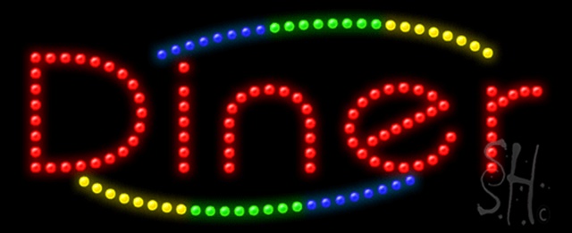 Sign Store L100-0766 Diner Animated LED Sign 27 x 11 x 1 In. Sign Store L100-0766 Diner Animated LED Sign 27 x 11 x 1 In.