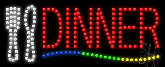 Sign Store L100-0768 Dinner Animated LED Sign 27 x 11 x 1 In. Sign Store L100-0768 Dinner Animated LED Sign 27 x 11 x 1 In.