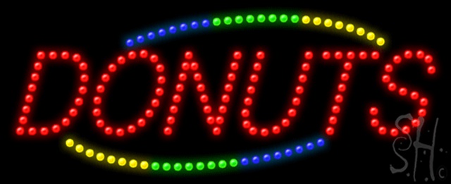 Sign Store L100-0769 Donuts Animated LED Sign 27 x 11 x 1 In. Sign Store L100-0769 Donuts Animated LED Sign 27 x 11 x 1 In.