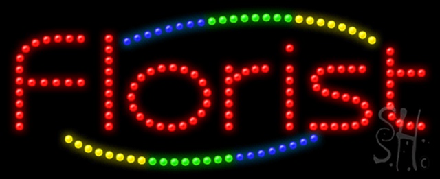 Sign Store L100-0780 Florist Animated LED Sign 27 x 11 x 1 In. Sign Store L100-0780 Florist Animated LED Sign 27 x 11 x 1 In.
