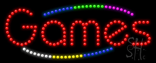 Sign Store L100-0786 Games Animated LED Sign 27 x 11 x 1 In. Sign Store L100-0786 Games Animated LED Sign 27 x 11 x 1 In.