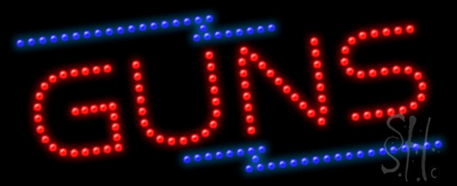 Sign Store L100-0791 Guns Animated LED Sign 27 x 11 x 1 In. Sign Store L100-0791 Guns Animated LED Sign 27 x 11 x 1 In.