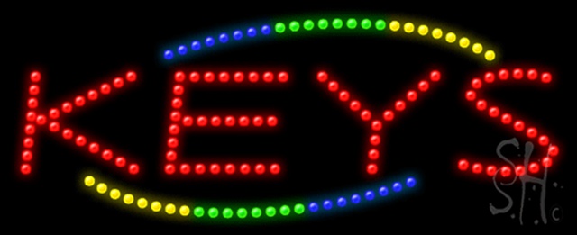 Sign Store L100-0806 Keys Animated LED Sign 27 x 11 x 1 In. Sign Store L100-0806 Keys Animated LED Sign 27 x 11 x 1 In.