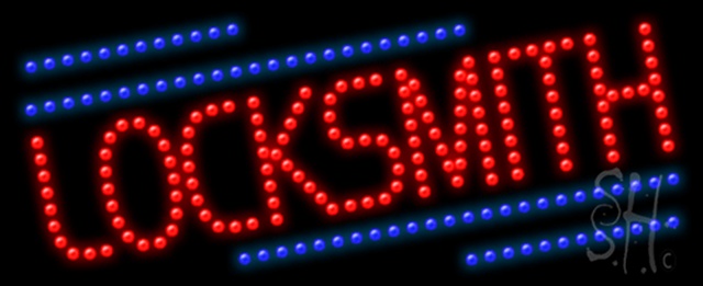 Sign Store L100-0810 Locksmith Animated LED Sign 27 x 11 x 1 In. Sign Store L100-0810 Locksmith Animated LED Sign 27 x 11 x 1 In.