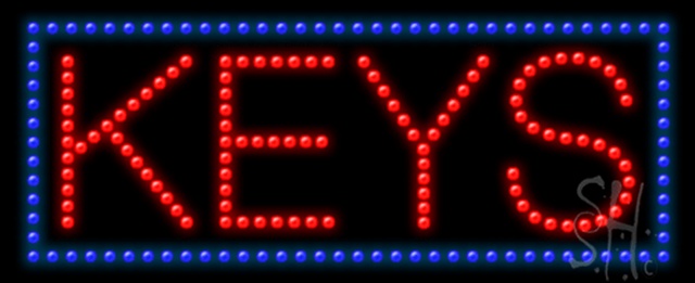 Sign Store L100-0083 Keys Animated LED Sign 27 x 11 x 1 In. Sign Store L100-0083 Keys Animated LED Sign 27 x 11 x 1 In.