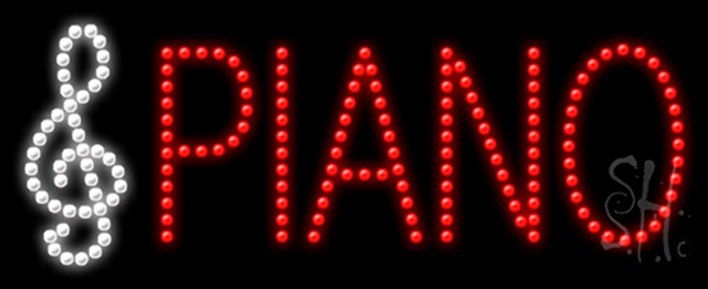 Sign Store L100-0107 Piano Logo Animated LED Sign 27 x 11 x 1 In. Sign Store L100-0107 Piano Logo Animated LED Sign 27 x 11 x 1 In.