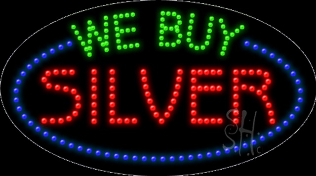 Sign Store L102-0238 We Buy Silver LED Sign 27 x 15 x 1 In. Sign Store L102-0238 We Buy Silver LED Sign 27 x 15 x 1 In.