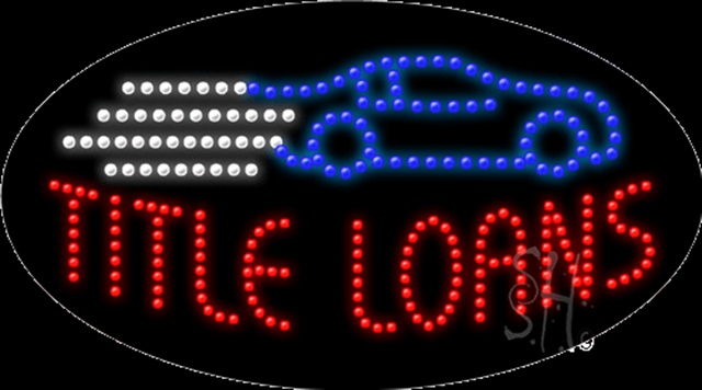 Sign Store L102-0242 Title Loans LED Sign 27 x 15 x 1 In. Sign Store L102-0242 Title Loans LED Sign 27 x 15 x 1 In.