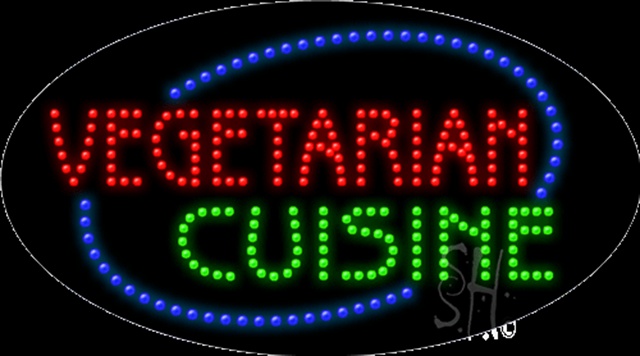 Sign Store L102-0244-outdoor Vegetarian Cuinine Outdoor LED Sign 27 x 15 x 3.5 In. Sign Store L102-0244-outdoor Vegetarian Cuinine Outdoor LED Sign 27 x 15 x 3.5 In.