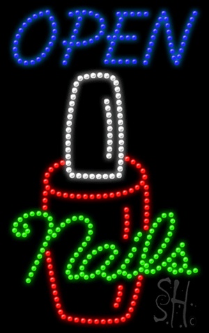 Sign Store L102-0277-outdoor Open Nails Logo Animated Outdoor LED Sign 20 x 32 x 3.5 In. Sign Store L102-0277-outdoor Open Nails Logo Animated Outdoor LED Sign 20 x 32 x 3.5 In.