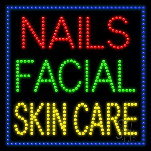 Sign Store L102-0279 Nails Facial Skin Care Animated LED Sign 27 x 27 x 1 In. Sign Store L102-0279 Nails Facial Skin Care Animated LED Sign 27 x 27 x 1 In.