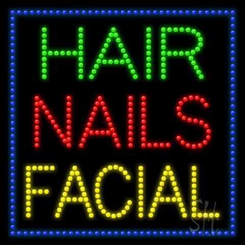 Sign Store L102-0281-outdoor Hair Nails Facial Animated Outdoor LED Sign 27 x 27 x 3.5 In. Sign Store L102-0281-outdoor Hair Nails Facial Animated Outdoor LED Sign 27 x 27 x 3.5 In.