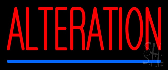 Sign Store N100-0004-clear Red Alteration Blue Underline Clear Backing Neon Sign 24 x 10 x 1 In. Sign Store N100-0004-clear Red Alteration Blue Underline Clear Backing Neon Sign 24 x 10 x 1 In.
