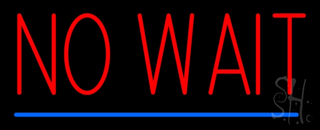 Sign Store N100-1386 Red No Wait Blue Line Neon Sign 32 x 13 x 3 In. Sign Store N100-1386 Red No Wait Blue Line Neon Sign 32 x 13 x 3 In.