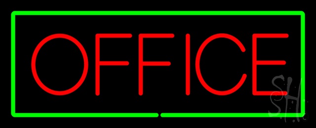 Sign Store N100-1389-clear Red Office Green Border Clear Backing Neon Sign 32 x 13 x 1 In. Sign Store N100-1389-clear Red Office Green Border Clear Backing Neon Sign 32 x 13 x 1 In.