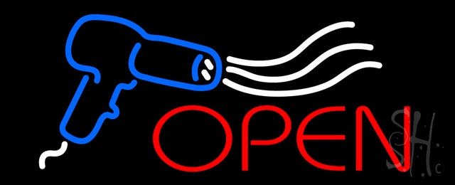 Sign Store N100-1400-outdoor Open Hair Dryer Logo Outdoor Neon Sign 32 x 13 x 3.5 In. Sign Store N100-1400-outdoor Open Hair Dryer Logo Outdoor Neon Sign 32 x 13 x 3.5 In.