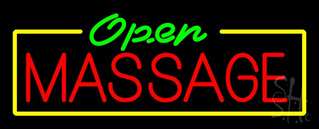 Sign Store N100-1402 Green Open Red Massage Yellow Border Neon Sign 32 x 13 x 3 In. Sign Store N100-1402 Green Open Red Massage Yellow Border Neon Sign 32 x 13 x 3 In.
