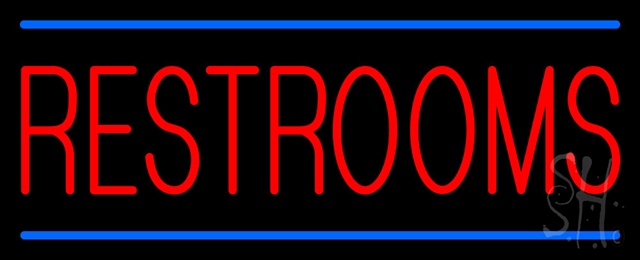 Sign Store N100-1471 Red Restrooms Blue Lines Neon Sign 32 x 13 x 3 In. Sign Store N100-1471 Red Restrooms Blue Lines Neon Sign 32 x 13 x 3 In.