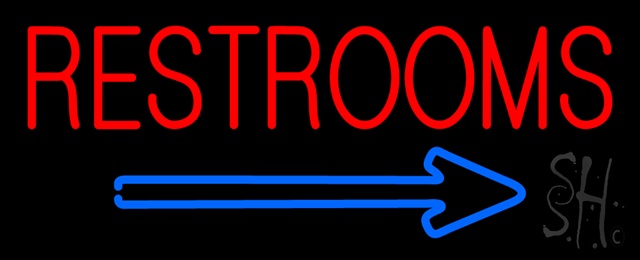 Sign Store N100-1480-outdoor Restrooms Outdoor Neon Sign With Blue Arrow 32 x 13 x 3.5 In. Sign Store N100-1480-outdoor Restrooms Outdoor Neon Sign With Blue Arrow 32 x 13 x 3.5 In.
