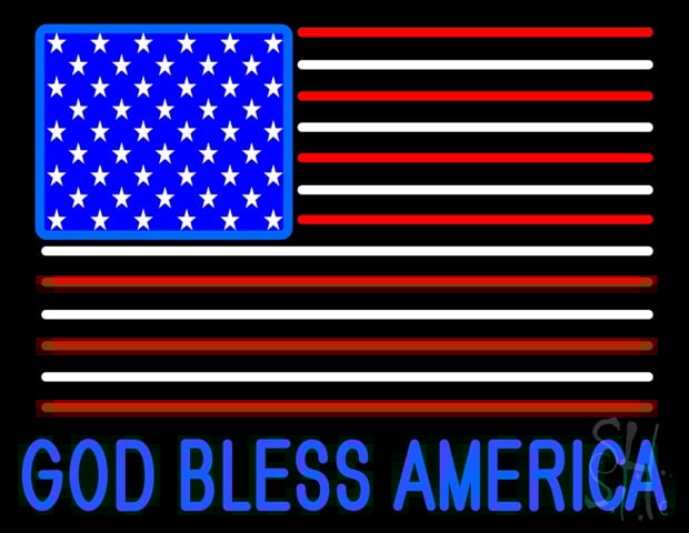 Sign Store N105-0112-clear God Bless America Clear Backing Neon Sign 31 x 24 x 1 In. Sign Store N105-0112-clear God Bless America Clear Backing Neon Sign 31 x 24 x 1 In.