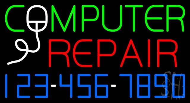 Sign Store N100-3260 Computer Repair Blue Border Neon Sign 37 x 20 x 3 In. Sign Store N100-3260 Computer Repair Blue Border Neon Sign 37 x 20 x 3 In.