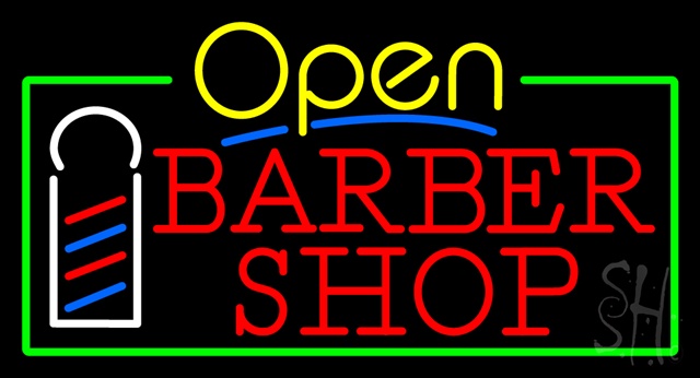 Sign Store N100-3382-clear Yellow Open Red Barber Shop Green Border Clear Backing Neon Sign 37 x 20 x 1 In. Sign Store N100-3382-clear Yellow Open Red Barber Shop Green Border Clear Backing Neon Sign 37 x 20 x 1 In.