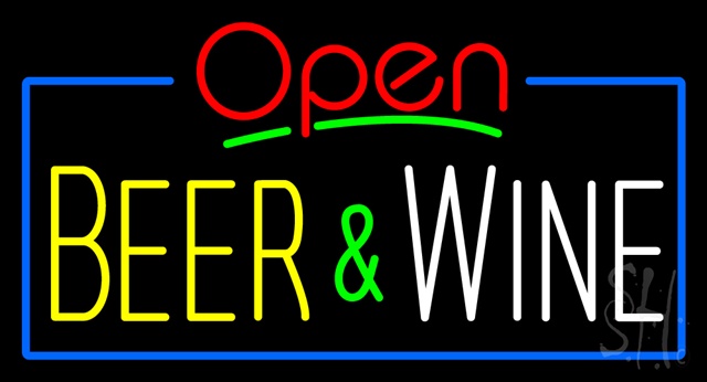 Sign Store N100-3384 Open Beer And Wine Neon Sign 37 x 20 x 3 In. Sign Store N100-3384 Open Beer And Wine Neon Sign 37 x 20 x 3 In.