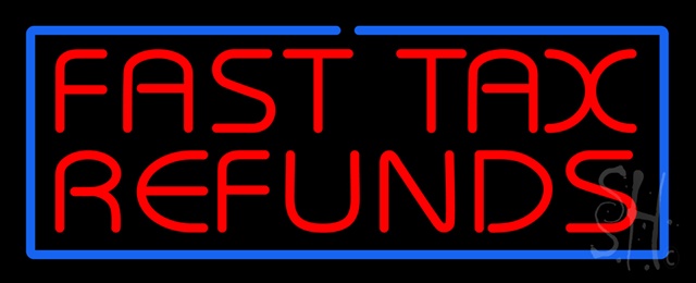 Sign Store N100-1244-outdoor Red Fast Tax Refunds Blue Border Outdoor Neon Sign 32 x 13 x 3.5 In. Sign Store N100-1244-outdoor Red Fast Tax Refunds Blue Border Outdoor Neon Sign 32 x 13 x 3.5 In.