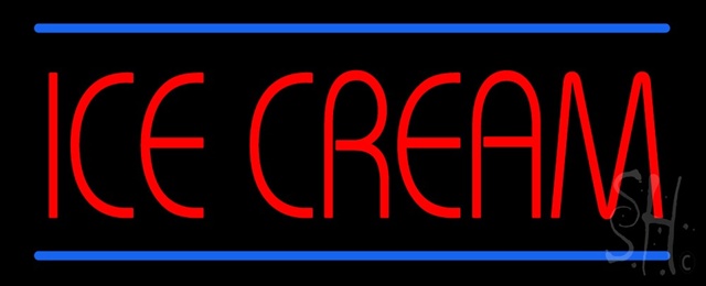 Sign Store N100-1306 Red Ice Cream With Blue Lines Neon Sign 32 x 13 x 3 In. Sign Store N100-1306 Red Ice Cream With Blue Lines Neon Sign 32 x 13 x 3 In.