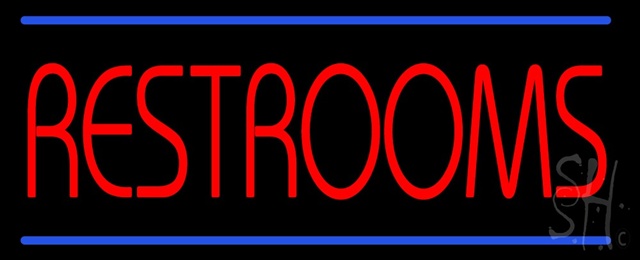 Sign Store N100-1477-clear Red Restrooms With Blue Lines Clear Backing Neon Sign 32 x 13 x 1 In. Sign Store N100-1477-clear Red Restrooms With Blue Lines Clear Backing Neon Sign 32 x 13 x 1 In.