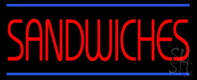 Sign Store N100-1485-clear Red Sandwiches Blue Lines Clear Backing Neon Sign 32 x 13 x 1 In. Sign Store N100-1485-clear Red Sandwiches Blue Lines Clear Backing Neon Sign 32 x 13 x 1 In.