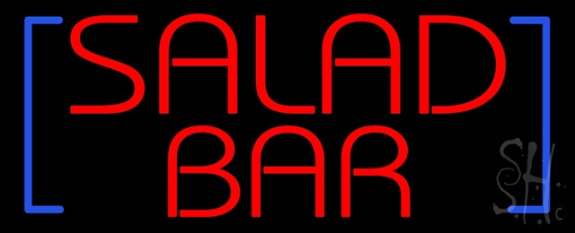 Sign Store N100-1487 Red Salad Bar With Blue Brackets Neon Sign 32 x 13 x 3 In. Sign Store N100-1487 Red Salad Bar With Blue Brackets Neon Sign 32 x 13 x 3 In.